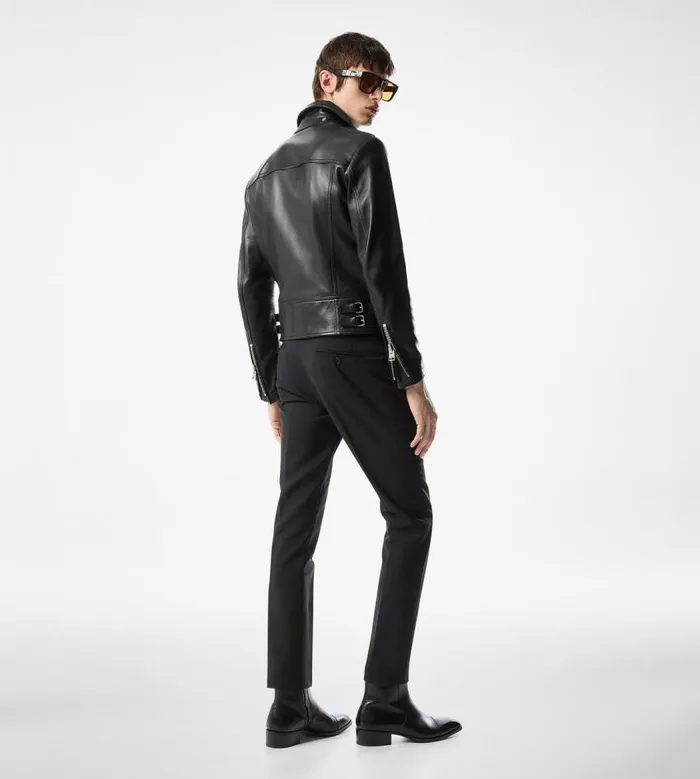 TOM FORD Outerwear Men GRAIN LEATHER ASYMMETRIC BIKER Black TOM FORD Outerwear Men GRAIN LEATHER ASYMMETRIC BIKER Black