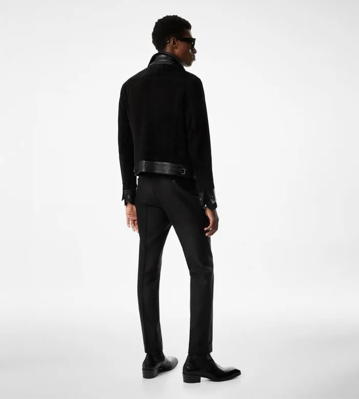 TOM FORD Outerwear Men SOFT SUEDE CONTRAST 4 ZIP WESTERN Black TOM FORD Outerwear Men SOFT SUEDE CONTRAST 4 ZIP WESTERN Black