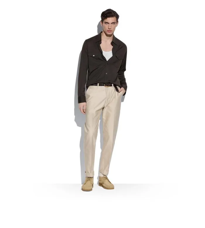 TOM FORD Pants and Shorts Men MILITARY COTTON CHINO Rock TOM FORD Pants and Shorts Men MILITARY COTTON CHINO Rock