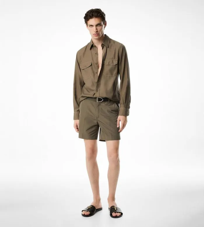 TOM FORD Pants and Shorts Men TECHNICAL FAILLE TAILORED SHORTS