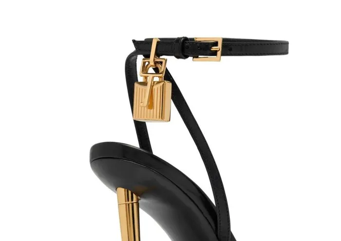 TOM FORD Sandals Women SHINY LEATHER PADLOCK POINTY NAKED SANDAL Black TOM FORD Sandals Women SHINY LEATHER PADLOCK POINTY NAKED SANDAL Black