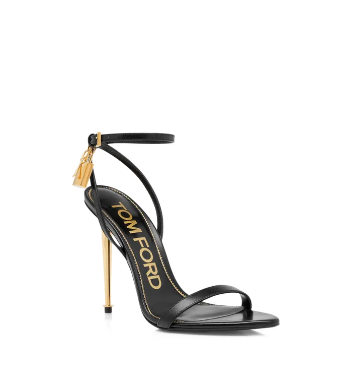 TOM FORD Sandals Women SHINY LEATHER PADLOCK POINTY NAKED SANDAL Black TOM FORD Sandals Women SHINY LEATHER PADLOCK POINTY NAKED SANDAL Black