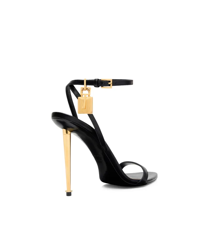 TOM FORD Sandals Women SHINY LEATHER PADLOCK POINTY NAKED SANDAL Black TOM FORD Sandals Women SHINY LEATHER PADLOCK POINTY NAKED SANDAL Black