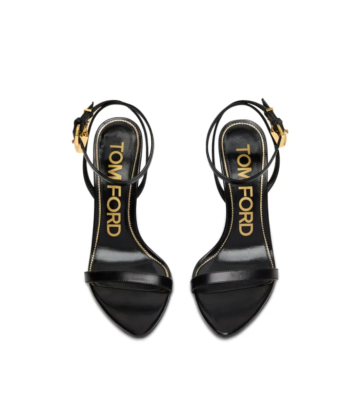 TOM FORD Sandals Women SHINY LEATHER PADLOCK POINTY NAKED SANDAL Black TOM FORD Sandals Women SHINY LEATHER PADLOCK POINTY NAKED SANDAL Black