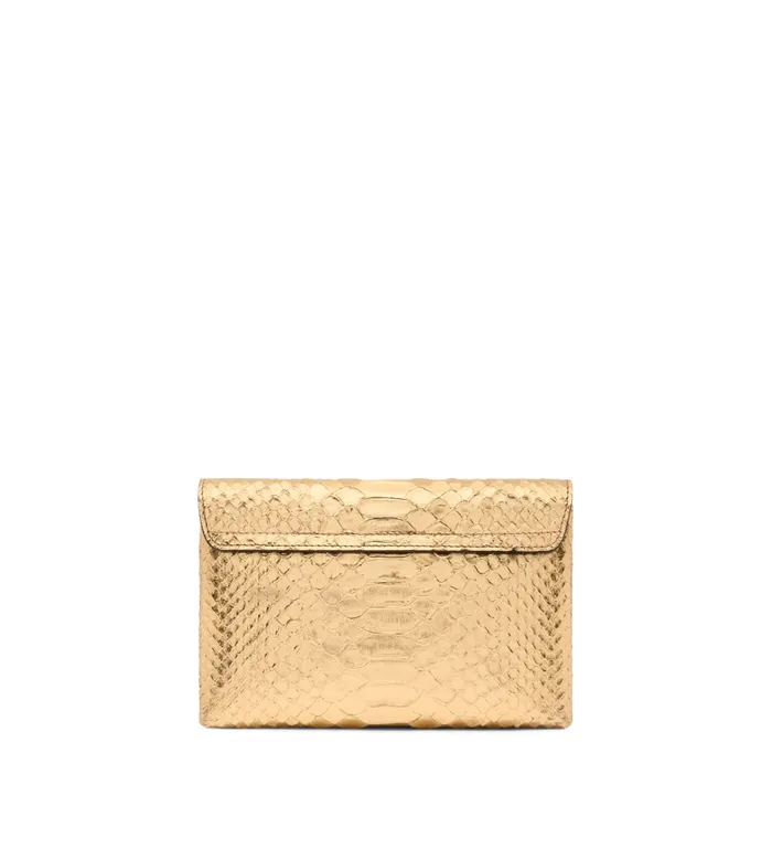 TOM FORD Shoulder Bags Women LAMINATED STAMPED PYTHON LEATHER MONARCH MINI BAG Dark Gold TOM FORD Shoulder Bags Women LAMINATED STAMPED PYTHON LEATHER MONARCH MINI BAG Dark Gold