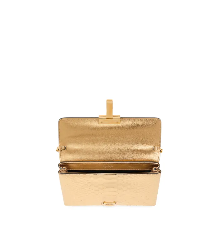 TOM FORD Shoulder Bags Women LAMINATED STAMPED PYTHON LEATHER MONARCH MINI BAG Dark Gold TOM FORD Shoulder Bags Women LAMINATED STAMPED PYTHON LEATHER MONARCH MINI BAG Dark Gold