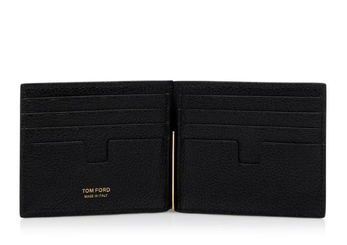 TOM FORD Small Leather Goods Men GRAIN LEATHER MONEY CLIP WALLET Black TOM FORD Small Leather Goods Men GRAIN LEATHER MONEY CLIP WALLET Black