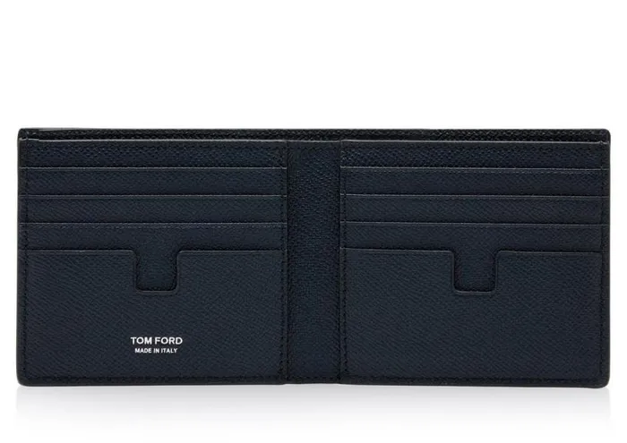 TOM FORD Small Leather Goods Men SMALL GRAIN LEATHER BIFOLD WALLET Midnight Blue