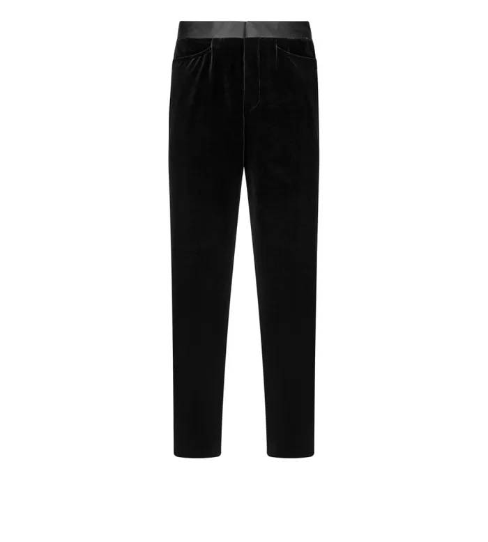 TOM FORD Suits Men COMPACT LIGHT VELVET ATTICUS TROUSER Black