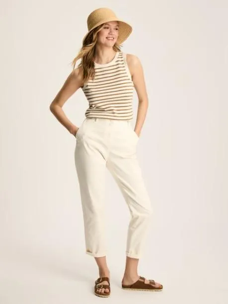 Tops and TShirts Women Joules Cream and Tan Striped Jersey Vest Tops and TShirts Women Joules Cream and Tan Striped Jersey Vest