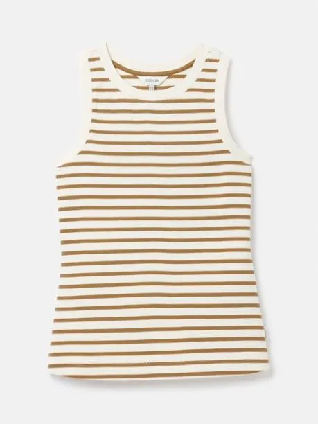 Tops and TShirts Women Joules Cream and Tan Striped Jersey Vest Tops and TShirts Women Joules Cream and Tan Striped Jersey Vest