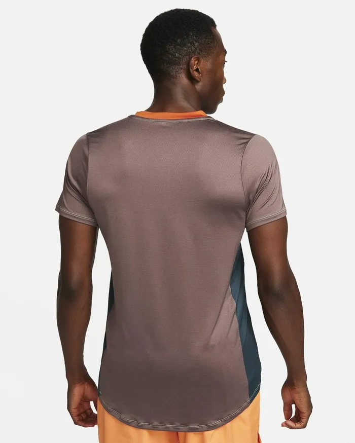 Tops And TShirts Men Nike NikeCourt DriFIT Advantage Deep Jungleplum Eclipsecampfire Orangewhite