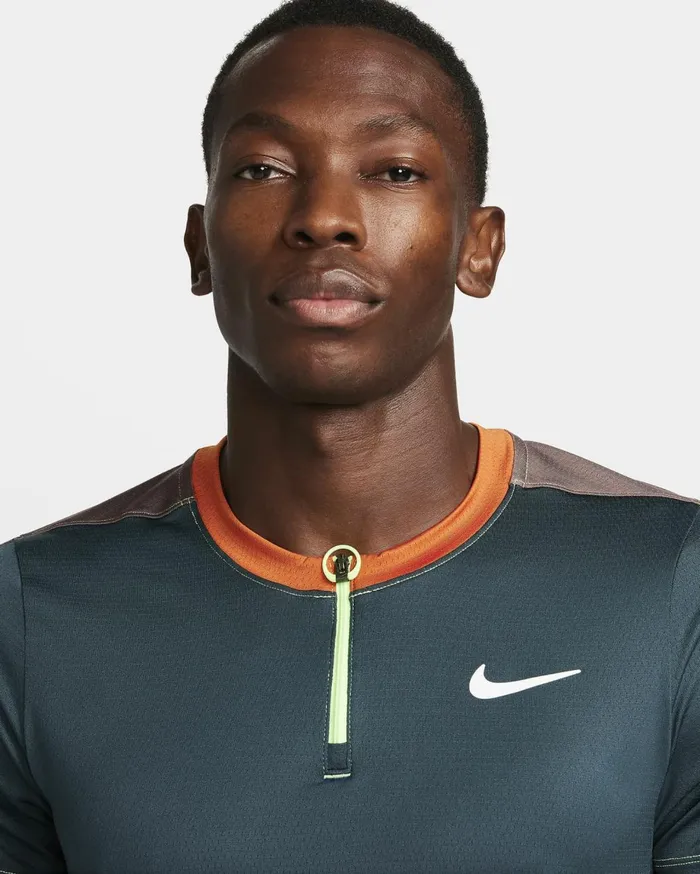 Tops And TShirts Men Nike NikeCourt DriFIT Advantage Deep Jungleplum Eclipsecampfire Orangewhite