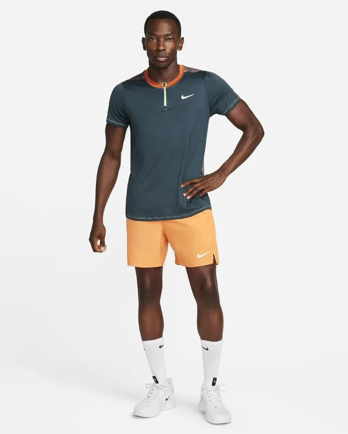 Tops And TShirts Men Nike NikeCourt DriFIT Advantage Deep Jungleplum Eclipsecampfire Orangewhite