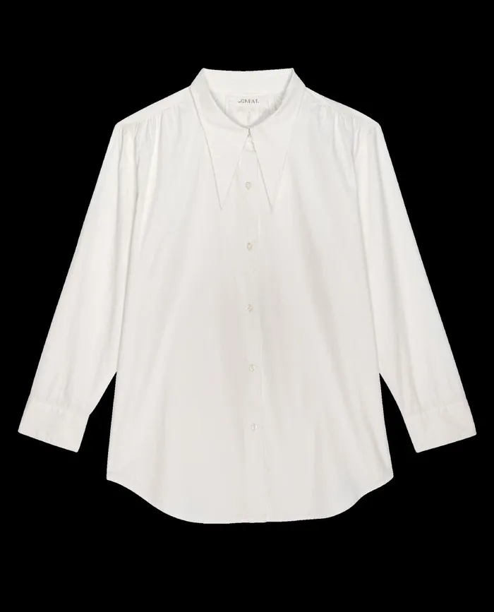 Tops Women The Great The Cotton Theater Top White Tops Women The Great The Cotton Theater Top White