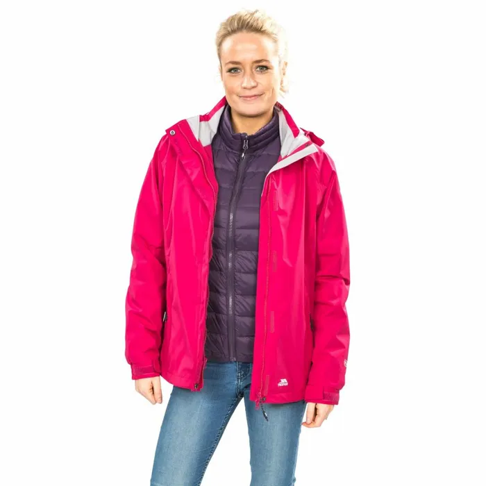 Trailwind 3 In 1 Down Jacket Cerise Women Trespass 3 In 1 Jackets
