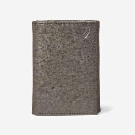 Trifold Wallet Charcoal Saffiano Men Aspinal Of London Trifold Wallets
