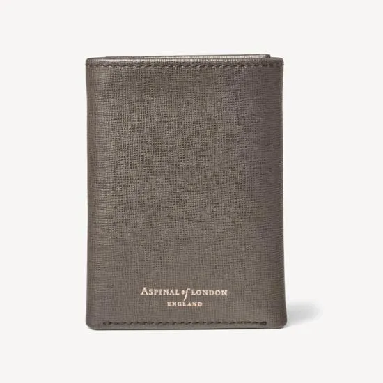 Trifold Wallet Charcoal Saffiano Men Aspinal Of London Trifold Wallets