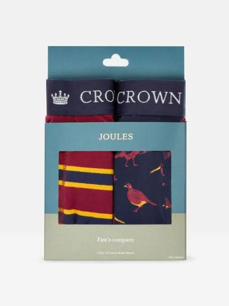 Underwear Men Joules NavyRed Pack Of Two Cotton Boxers
