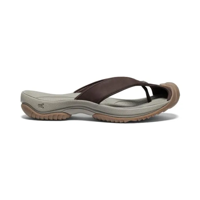 Waimea JavaPlaza Taupe Leather FlipFlop Men KEEN SlipOns