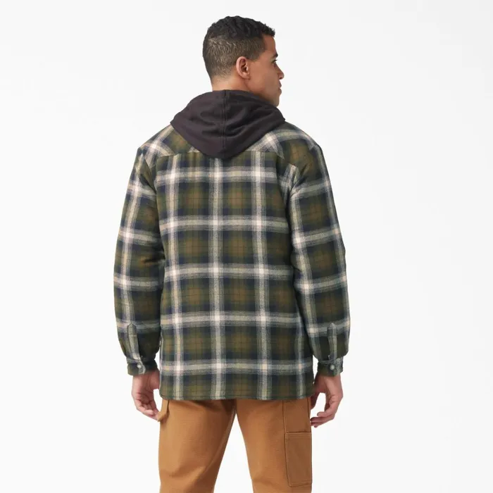 Water Repellent Flannel Hooded Shirt Jacket Dark OliveBlack Plaid Dark Oliveblack Plaid a2a Men Dickies Outerwear Water Repellent Flannel Hooded Shirt Jacket Dark OliveBlack Plaid Dark Oliveblack Plaid a2a Men Dickies Outerwear
