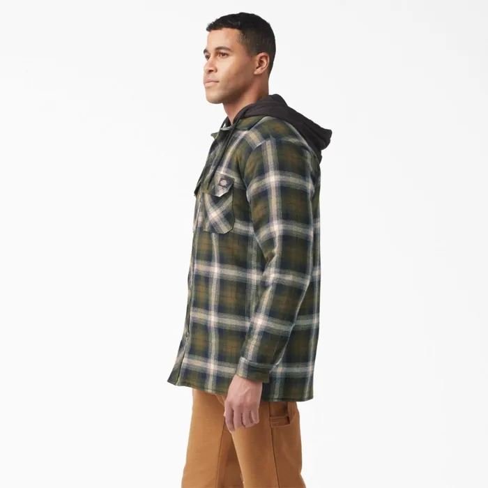 Water Repellent Flannel Hooded Shirt Jacket Dark OliveBlack Plaid Dark Oliveblack Plaid a2a Men Dickies Outerwear Water Repellent Flannel Hooded Shirt Jacket Dark OliveBlack Plaid Dark Oliveblack Plaid a2a Men Dickies Outerwear