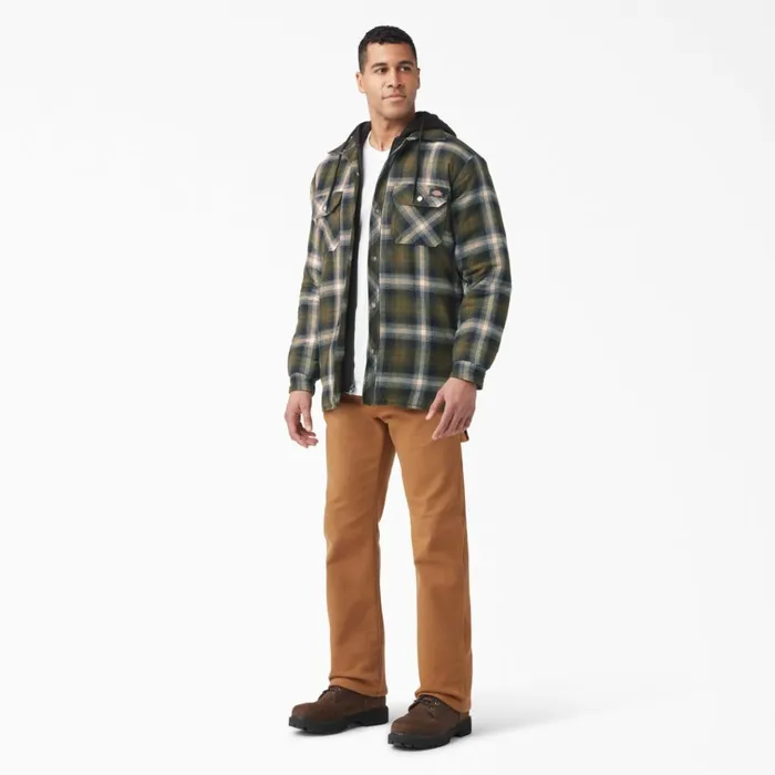 Water Repellent Flannel Hooded Shirt Jacket Dark OliveBlack Plaid Dark Oliveblack Plaid a2a Men Dickies Outerwear Water Repellent Flannel Hooded Shirt Jacket Dark OliveBlack Plaid Dark Oliveblack Plaid a2a Men Dickies Outerwear