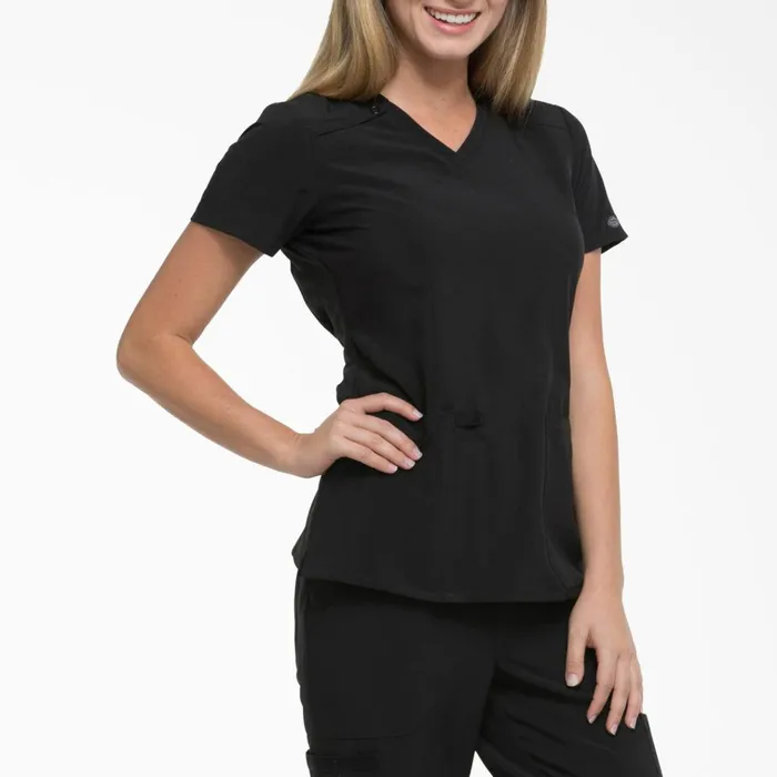 Women039s EDS Essentials VNeck Scrub Top Black Black blk Women Dickies Scrubs Women039s EDS Essentials VNeck Scrub Top Black Black blk Women Dickies Scrubs
