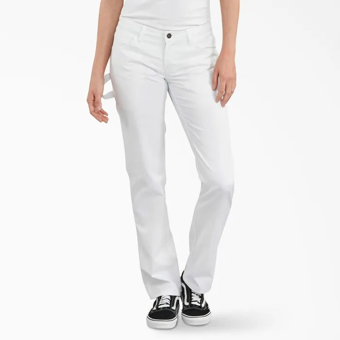Women039s FLEX Relaxed Fit Carpenter Pants White White wh Women Dickies Painter Pants Women039s FLEX Relaxed Fit Carpenter Pants White White wh Women Dickies Painter Pants