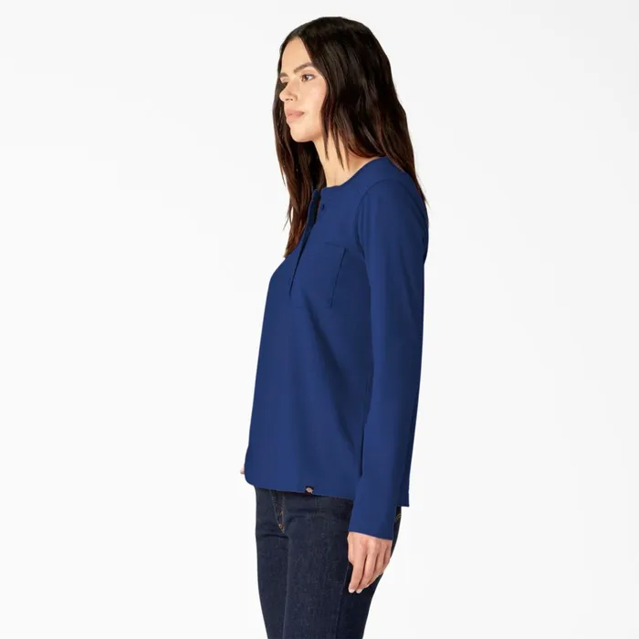 Women039s Heavyweight Henley Surf Blue Surf Blue fl Women Dickies Long Sleeve TShirts Women039s Heavyweight Henley Surf Blue Surf Blue fl Women Dickies Long Sleeve TShirts