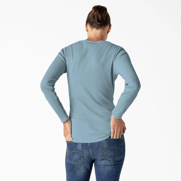 Women039s Henley Long Sleeve Shirt Clear Blue Clear Blue eu Women Dickies Work Tops Women039s Henley Long Sleeve Shirt Clear Blue Clear Blue eu Women Dickies Work Tops