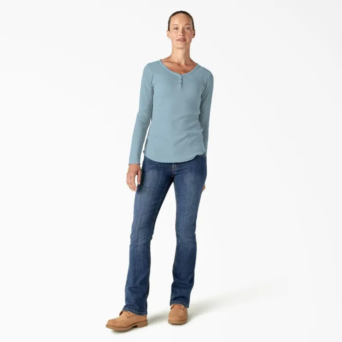 Women039s Henley Long Sleeve Shirt Clear Blue Clear Blue eu Women Dickies Work Tops Women039s Henley Long Sleeve Shirt Clear Blue Clear Blue eu Women Dickies Work Tops