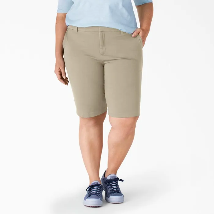 Women039s Plus Perfect Shape Straight Fit Bermuda Shorts 11034 Rinsed Oxford Stone Rinsed Oxford Stone rdg2 Women Dickies Work Shorts Women039s Plus Perfect Shape Straight Fit Bermuda Shorts 11034 Rinsed Oxford Stone Rinsed Oxford Stone rdg2 Women Dickies Work Shorts