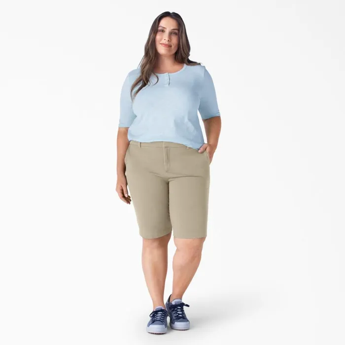 Women039s Plus Perfect Shape Straight Fit Bermuda Shorts 11034 Rinsed Oxford Stone Rinsed Oxford Stone rdg2 Women Dickies Work Shorts Women039s Plus Perfect Shape Straight Fit Bermuda Shorts 11034 Rinsed Oxford Stone Rinsed Oxford Stone rdg2 Women Dickies Work Shorts
