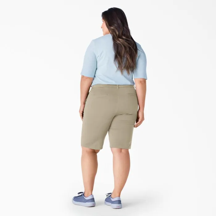 Women039s Plus Perfect Shape Straight Fit Bermuda Shorts 11034 Rinsed Oxford Stone Rinsed Oxford Stone rdg2 Women Dickies Work Shorts Women039s Plus Perfect Shape Straight Fit Bermuda Shorts 11034 Rinsed Oxford Stone Rinsed Oxford Stone rdg2 Women Dickies Work Shorts