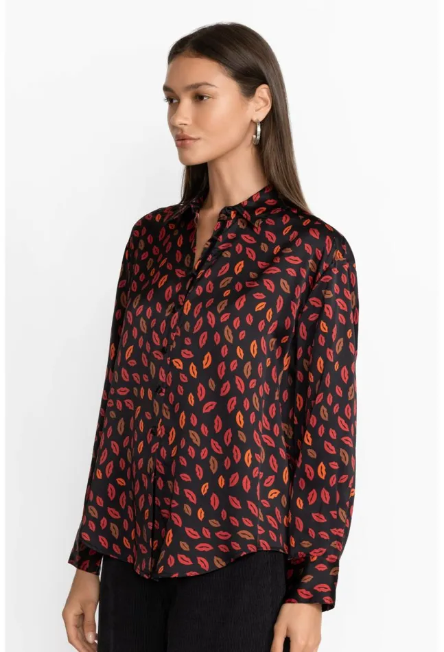 Women Amora Boxy Charmeuse Shirt Amora Johnny Was Tops