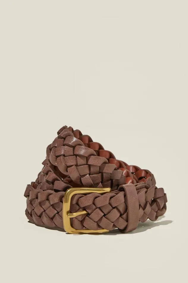 Women Bags and Belts Cotton On Luiza Braided Weave Belt Dark Brownantique Gold Women Bags and Belts Cotton On Luiza Braided Weave Belt Dark Brownantique Gold