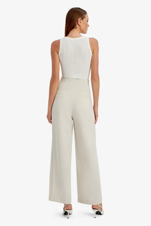 Women Bardot Pants Anna Mid Waist Tailored Pant In Orchid White Women Bardot Pants Anna Mid Waist Tailored Pant In Orchid White