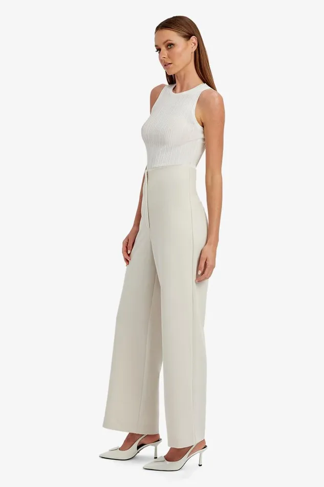Women Bardot Pants Anna Mid Waist Tailored Pant In Orchid White Women Bardot Pants Anna Mid Waist Tailored Pant In Orchid White