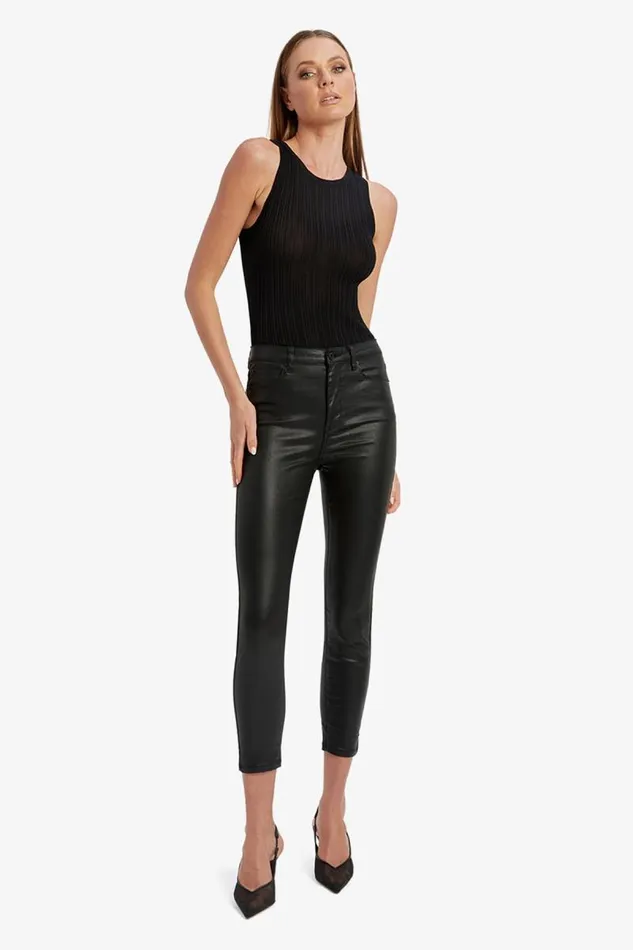 Women Bardot Skinny Jean Khloe Crop Coated Jeans In Black Women Bardot Skinny Jean Khloe Crop Coated Jeans In Black
