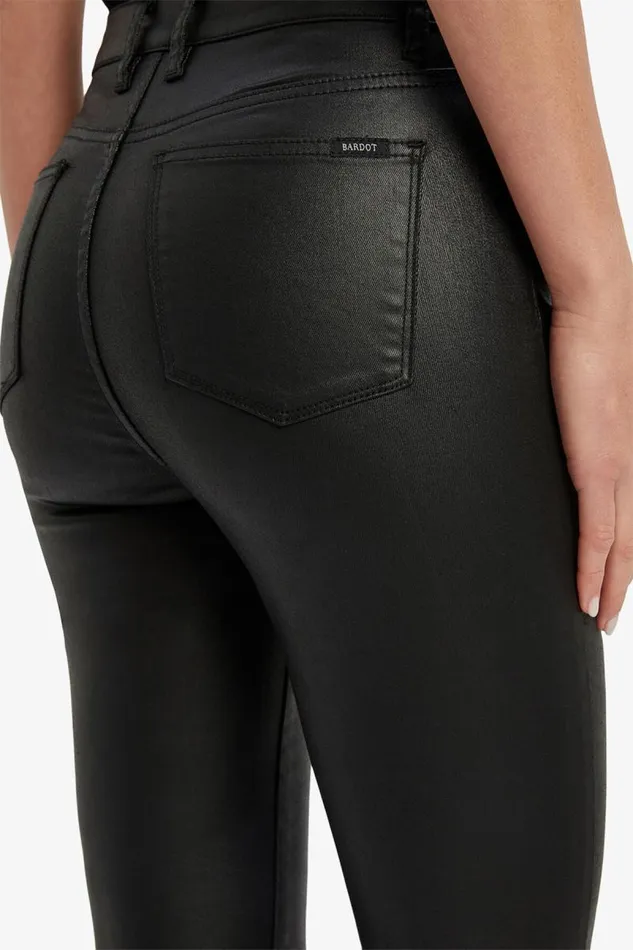 Women Bardot Skinny Jean Khloe Crop Coated Jeans In Black Women Bardot Skinny Jean Khloe Crop Coated Jeans In Black
