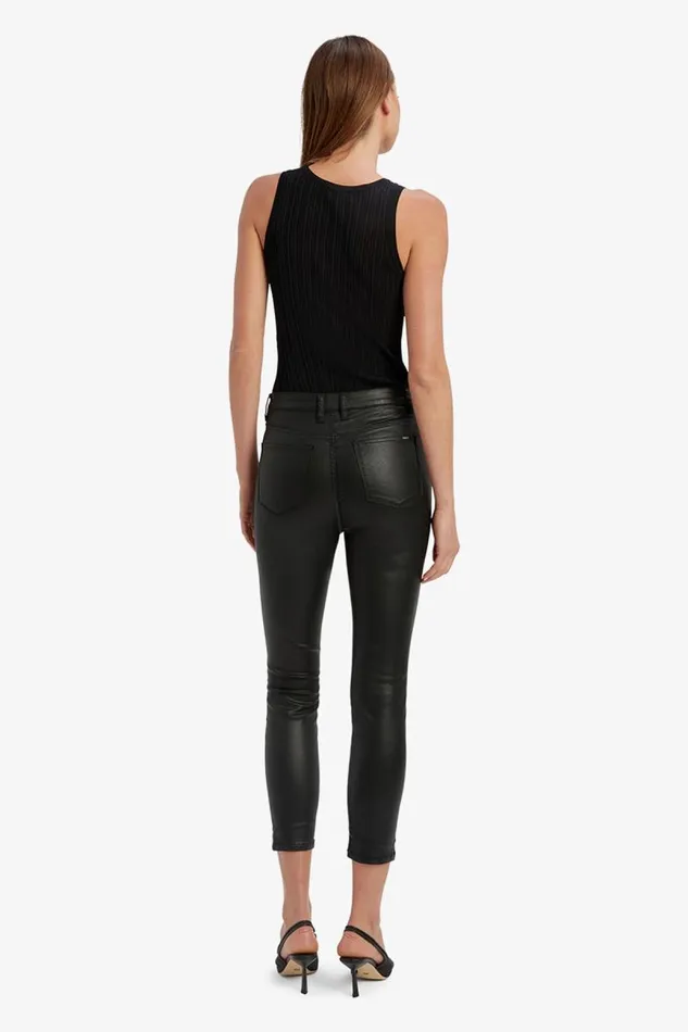 Women Bardot Skinny Jean Khloe Crop Coated Jeans In Black Women Bardot Skinny Jean Khloe Crop Coated Jeans In Black