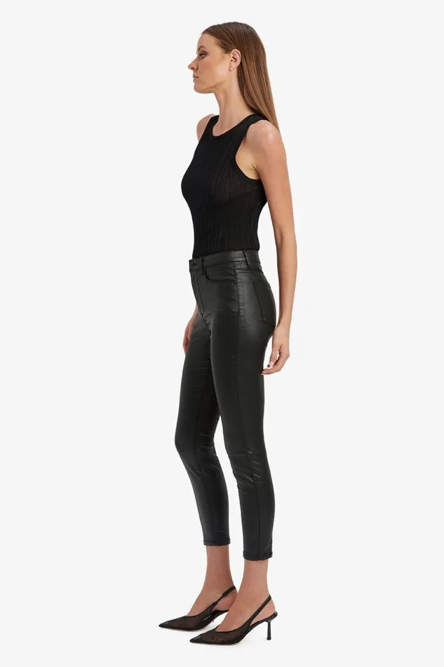 Women Bardot Skinny Jean Khloe Crop Coated Jeans In Black Women Bardot Skinny Jean Khloe Crop Coated Jeans In Black