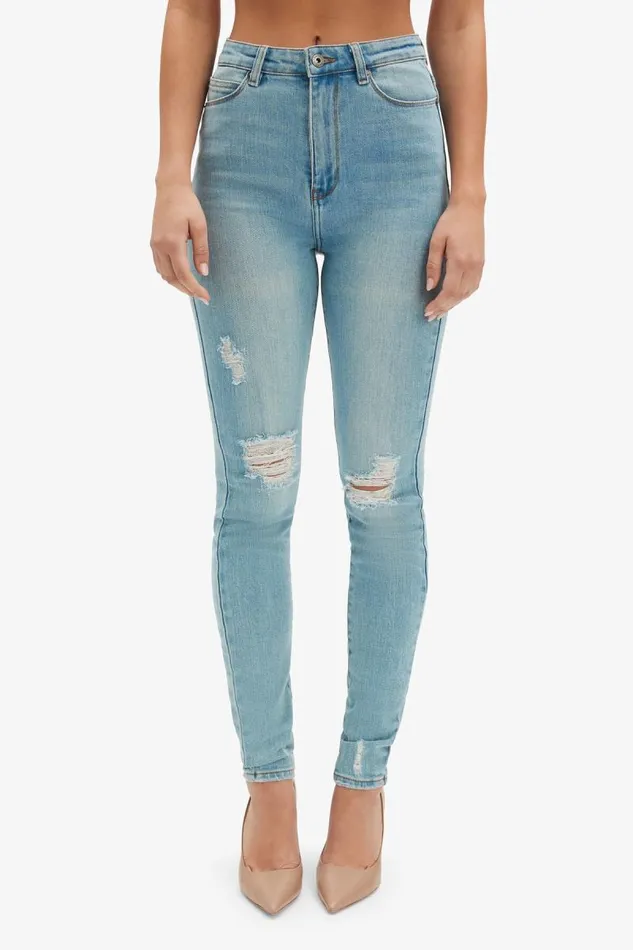 Women Bardot Skinny Jean Khloe Super High Tall Jeans In Mid Blue Women Bardot Skinny Jean Khloe Super High Tall Jeans In Mid Blue