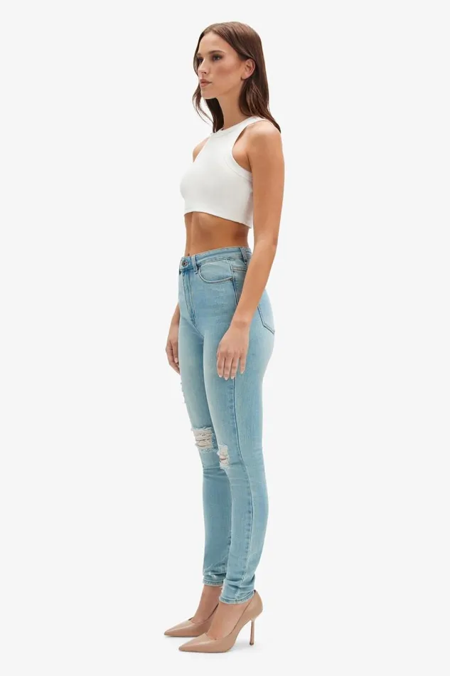 Women Bardot Skinny Jean Khloe Super High Tall Jeans In Mid Blue Women Bardot Skinny Jean Khloe Super High Tall Jeans In Mid Blue