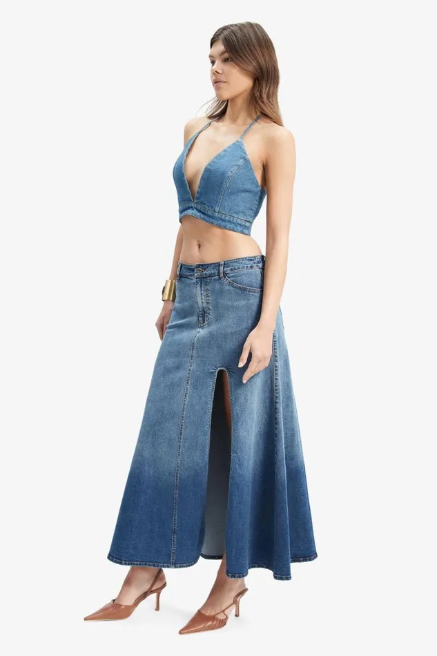 Women Bardot Skirts Cynthia Mid Maxi Skirt In Mid Blue Women Bardot Skirts Cynthia Mid Maxi Skirt In Mid Blue