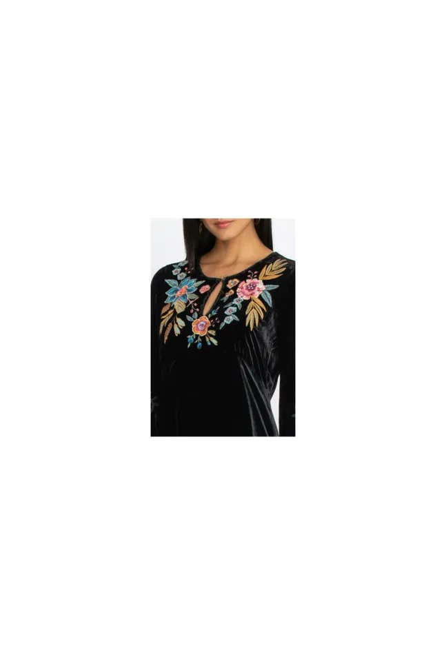 Women Bianca Velvet Maxi Dress Black Johnny Was Dresses