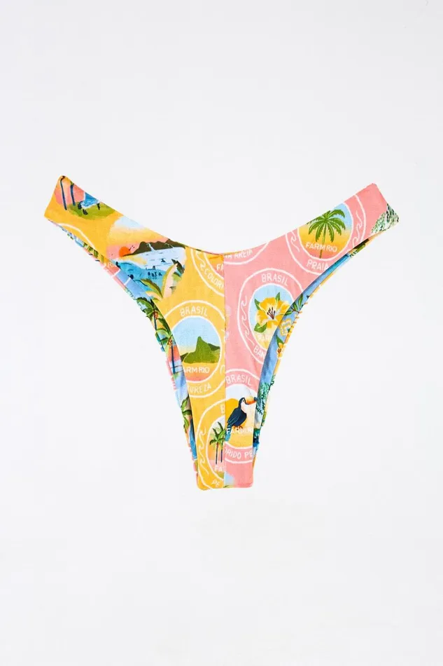 Women Bikinis Farm Rio Rio Stamps Bikini Bottom Women Bikinis Farm Rio Rio Stamps Bikini Bottom