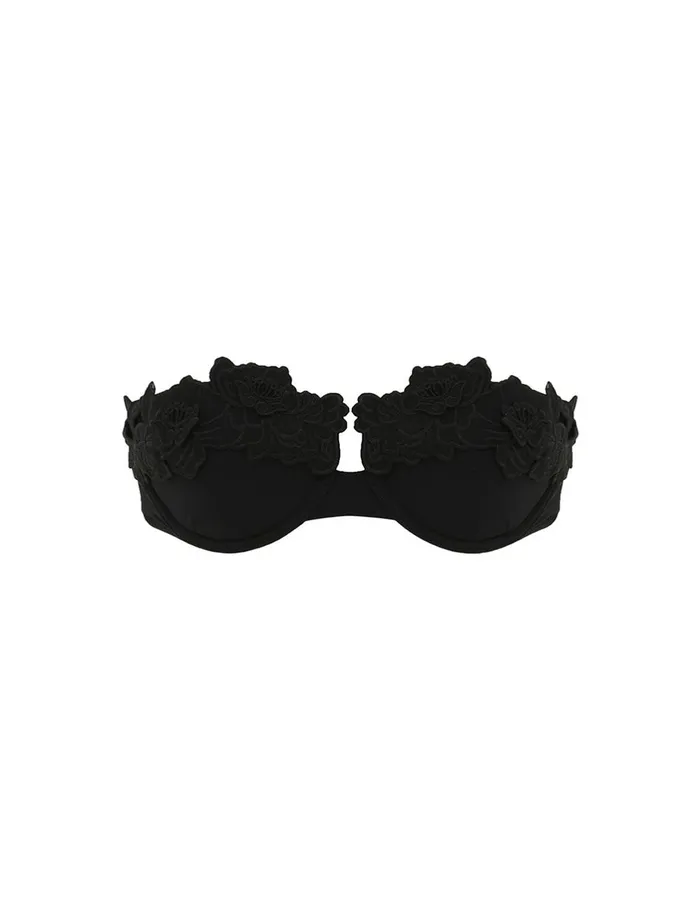 Women Bikinis Zimmermann Halliday Embroidery Bra Noir