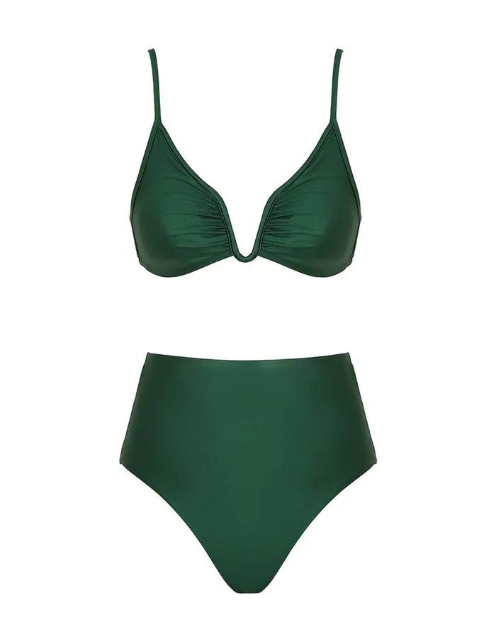 Women Bikinis Zimmermann Wylie Plunge Wire Bikini Emerald